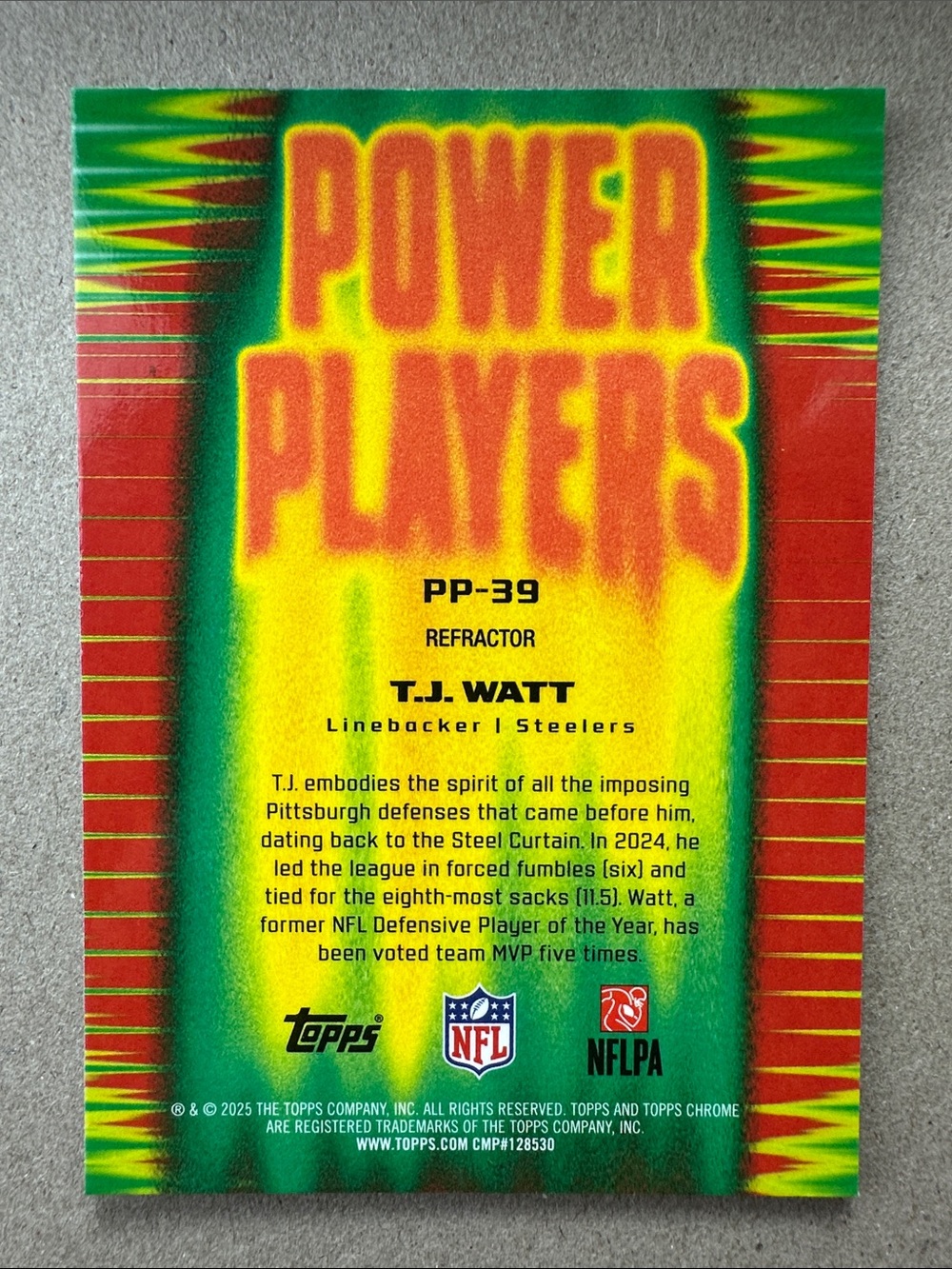 Steelers TJ Watt Chrome PowerPlayers & Freiermuth/Sawyer/Fautanu/Johnson rookies - Picture 3 of 16